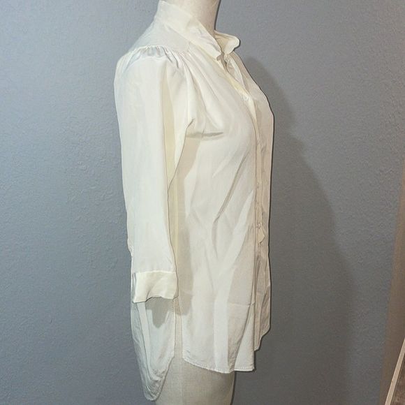 Wilfred Aritzia Women’s Silk Popover Long Blouse Tunic Top size XXS Ivory - Picture 10 of 11